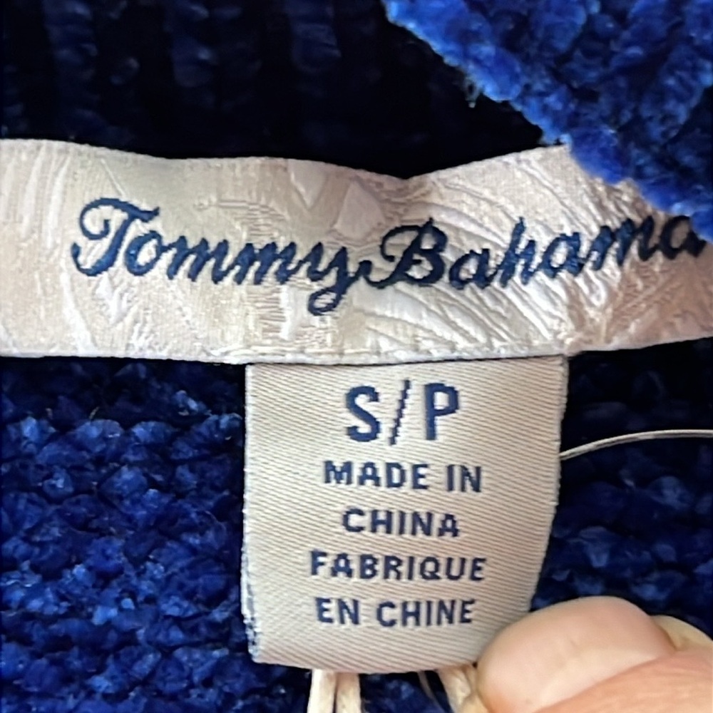 NWT Tommy Bahama Luna Chenille Boatneck Mazarine Blue Sweater So Soft Small - Picture 4 of 9